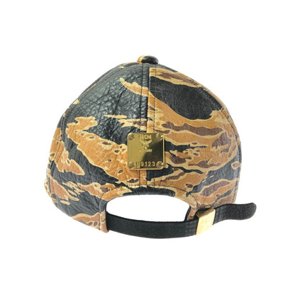 【中古品】【メンズ】 MCM エムシーエム ×PHENOMENON フェノメノン LEATHER CAP 1379-343-0319 レザー キャップ 帽子 185-260620-na-02-tagh カラー：カモ 万代Net店