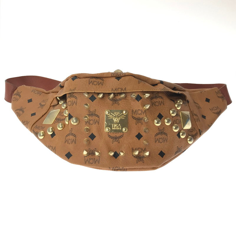 【中古品】【メンズ】 MCM エムシーエム × TISA PHENOMENON ティサ フェノメノン STUDS BODY BAG TAZBG-009 日本製 スタッズ ボディー バッグ カバン 180-260611-rt-03-tagh カラー：ブラウン 万代Net店