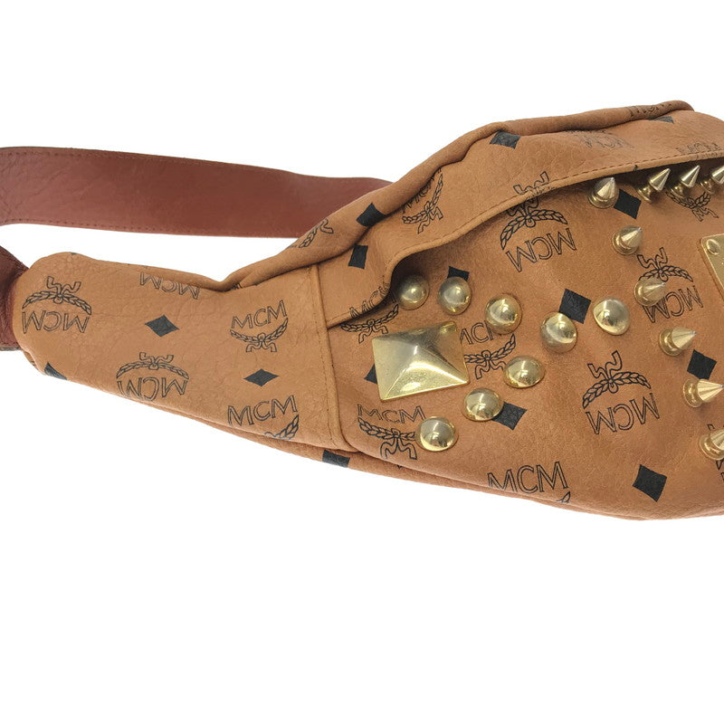 【中古品】【メンズ】 MCM エムシーエム × TISA PHENOMENON ティサ フェノメノン STUDS BODY BAG TAZBG-009 日本製 スタッズ ボディー バッグ カバン 180-260611-rt-03-tagh カラー：ブラウン 万代Net店