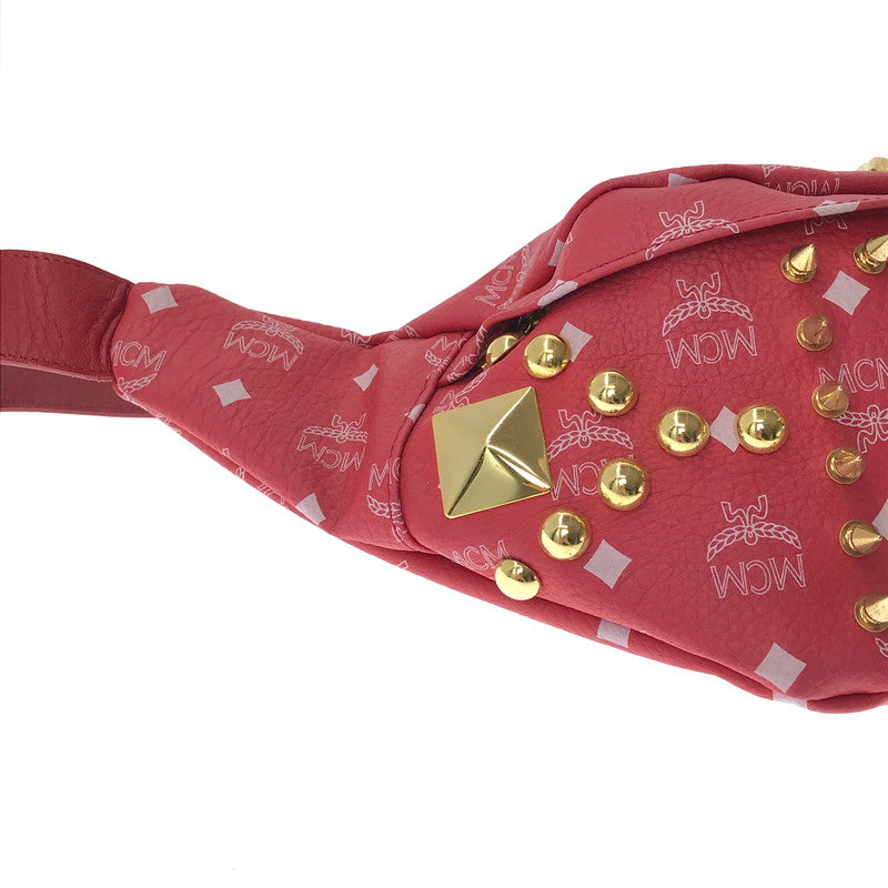 【中古品】【メンズ】 MCM エムシーエム × TISA PHENOMENON ティサ フェノメノン STUDS BODY BAG TAZBG-009 日本製 ボディー バッグ カバン 180-260611-rt-07-tagh カラー：レッド 万代Net店