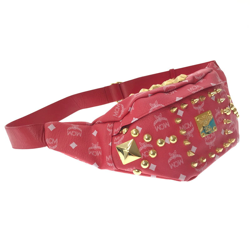 【中古品】【メンズ】 MCM エムシーエム × TISA PHENOMENON ティサ フェノメノン STUDS BODY BAG TAZBG-009 日本製 ボディー バッグ カバン 180-260611-rt-07-tagh カラー：レッド 万代Net店