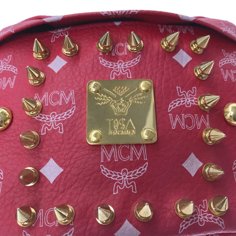 【中古品】【メンズ】 MCM エムシーエム × TISA PHENOMENON ティサ フェノメノン STUDS BODY BAG TAZBG-009 日本製 ボディー バッグ カバン 180-260611-rt-07-tagh カラー：レッド 万代Net店