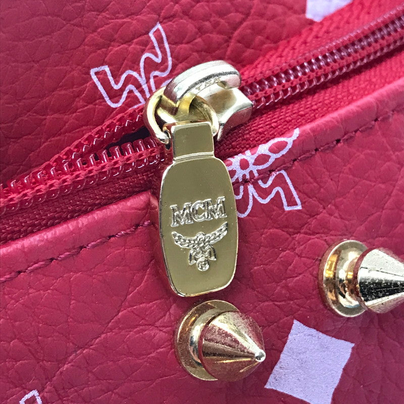 【中古品】【メンズ】 MCM エムシーエム × TISA PHENOMENON ティサ フェノメノン STUDS BODY BAG TAZBG-009 日本製 ボディー バッグ カバン 180-260611-rt-07-tagh カラー：レッド 万代Net店