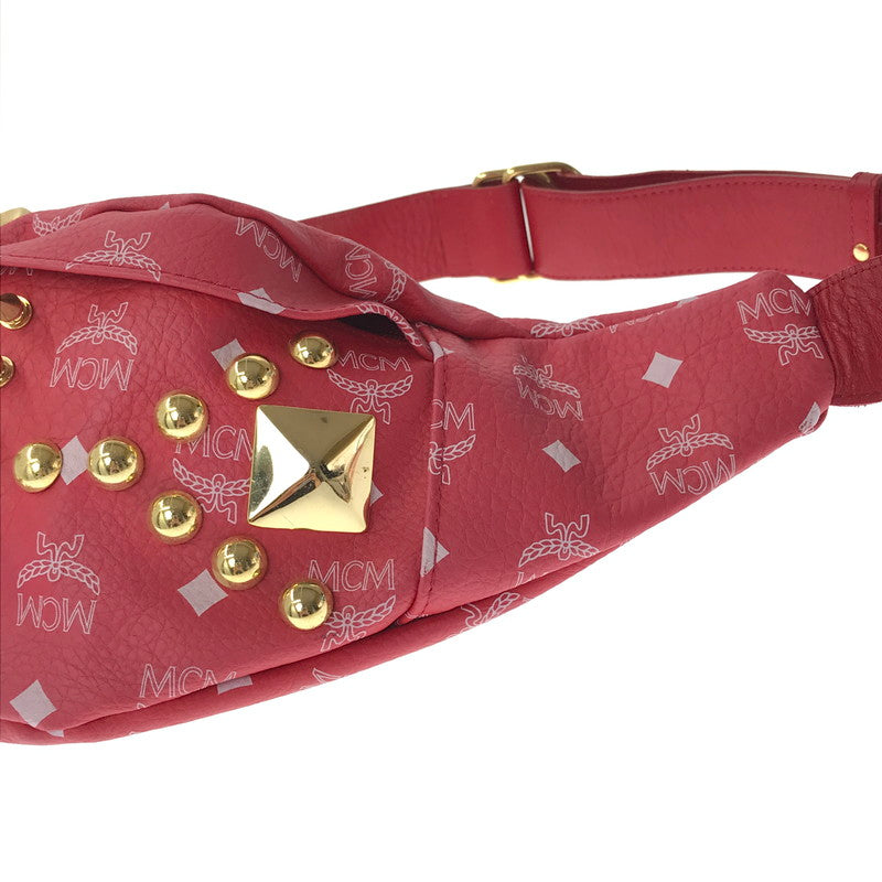【中古品】【メンズ】 MCM エムシーエム × TISA PHENOMENON ティサ フェノメノン STUDS BODY BAG TAZBG-009 日本製 ボディー バッグ カバン 180-260611-rt-07-tagh カラー：レッド 万代Net店