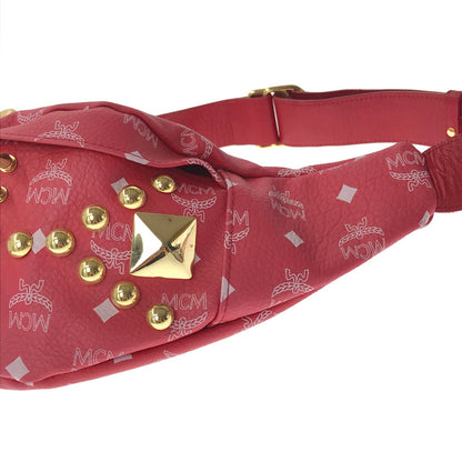【中古品】【メンズ】 MCM エムシーエム × TISA PHENOMENON ティサ フェノメノン STUDS BODY BAG TAZBG-009 日本製 ボディー バッグ カバン 180-260611-rt-07-tagh カラー：レッド 万代Net店