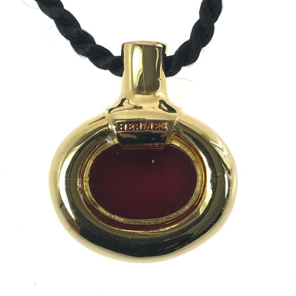 【中古品】【メンズ】 OLD HERMES オールド エルメス PERFUME BOTTLE NECKLACE パヒューム ボトル モチーフ ペンダント ネックレス アクセサリー 182-260607-na-16-tagh カラー：ブラック/ゴールド 万代Net店