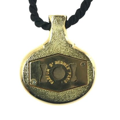 【中古品】【メンズ】 OLD HERMES オールド エルメス PERFUME BOTTLE NECKLACE パヒューム ボトル モチーフ ペンダント ネックレス アクセサリー 182-260607-na-16-tagh カラー：ブラック/ゴールド 万代Net店