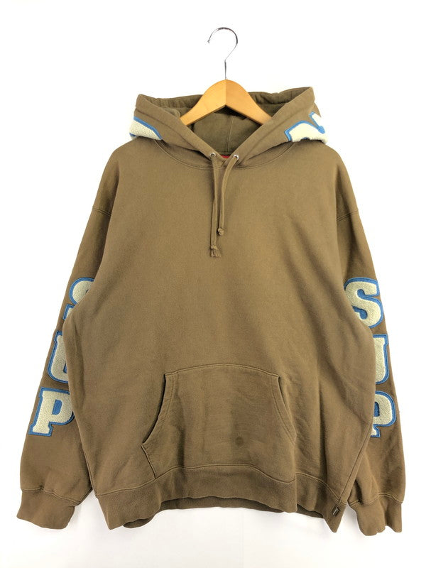 【中古品】【メンズ】 SUPREME シュプリーム 22SS TEAM CHENILLE HOODED SHIRT チーム シェニール パーカー トップス 149-260610-rt-09-tagh サイズ：L カラー：ブラウン 万代Net店