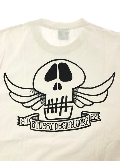 【中古品】【メンズ】 STUSSY ステューシー SKULL WING TEE スカル ウィング Tシャツ USA製 トップス 142-260611-rt-22-tagh サイズ：L カラー：ホワイト 万代Net店