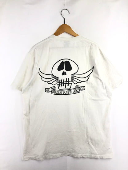 【中古品】【メンズ】 STUSSY ステューシー SKULL WING TEE スカル ウィング Tシャツ USA製 トップス 142-260611-rt-22-tagh サイズ：L カラー：ホワイト 万代Net店