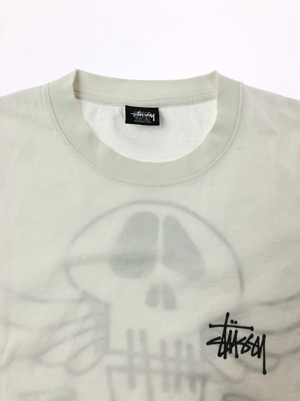 【中古品】【メンズ】 STUSSY ステューシー SKULL WING TEE スカル ウィング Tシャツ USA製 トップス 142-260611-rt-22-tagh サイズ：L カラー：ホワイト 万代Net店