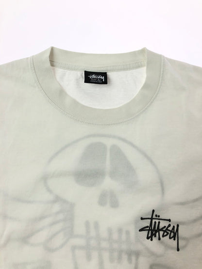 【中古品】【メンズ】 STUSSY ステューシー SKULL WING TEE スカル ウィング Tシャツ USA製 トップス 142-260611-rt-22-tagh サイズ：L カラー：ホワイト 万代Net店