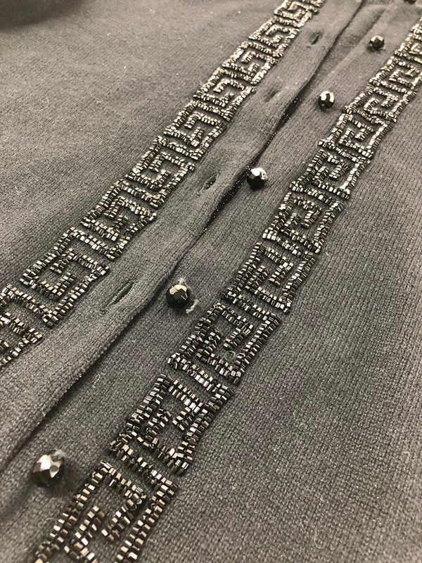 【中古品】【レディース】 GIANNI VERSACE ジャンニ ベルサーチ BEES CARDIGAN ビーズカーディガン トップス 170-260611-rt-30-tagh サイズ：38 カラー：ブラック 万代Net店