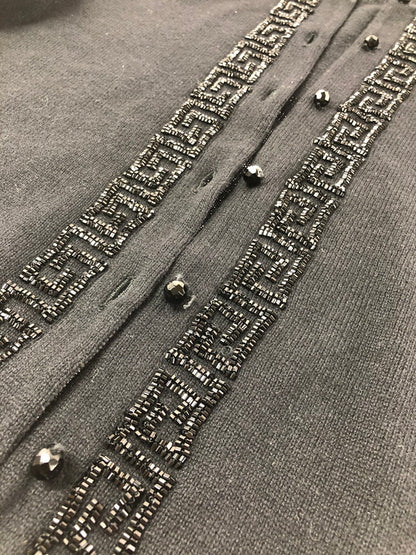 【中古品】【レディース】 GIANNI VERSACE ジャンニ ベルサーチ BEES CARDIGAN ビーズカーディガン トップス 170-260611-rt-30-tagh サイズ：38 カラー：ブラック 万代Net店