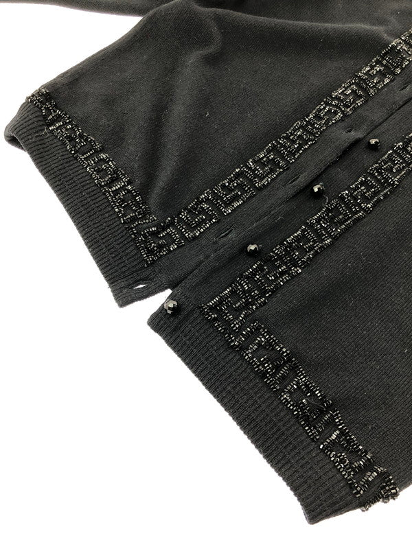 【中古品】【レディース】 GIANNI VERSACE ジャンニ ベルサーチ BEES CARDIGAN ビーズカーディガン トップス 170-260611-rt-30-tagh サイズ：38 カラー：ブラック 万代Net店