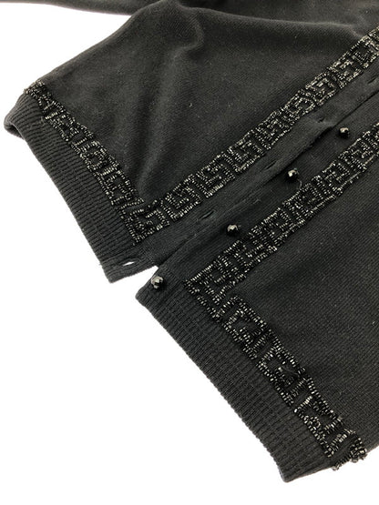 【中古品】【レディース】 GIANNI VERSACE ジャンニ ベルサーチ BEES CARDIGAN ビーズカーディガン トップス 170-260611-rt-30-tagh サイズ：38 カラー：ブラック 万代Net店