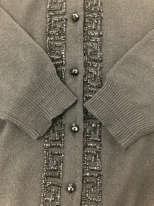 【中古品】【レディース】 GIANNI VERSACE ジャンニ ベルサーチ BEES CARDIGAN ビーズカーディガン トップス 170-260611-rt-30-tagh サイズ：38 カラー：ブラック 万代Net店