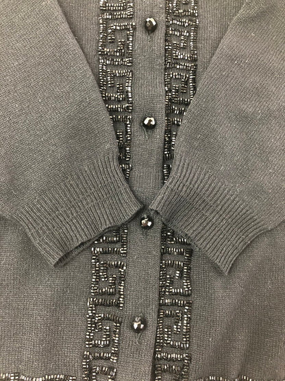 【中古品】【レディース】 GIANNI VERSACE ジャンニ ベルサーチ BEES CARDIGAN ビーズカーディガン トップス 170-260611-rt-30-tagh サイズ：38 カラー：ブラック 万代Net店