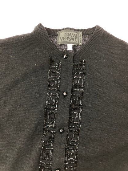 【中古品】【レディース】 GIANNI VERSACE ジャンニ ベルサーチ BEES CARDIGAN ビーズカーディガン トップス 170-260611-rt-30-tagh サイズ：38 カラー：ブラック 万代Net店