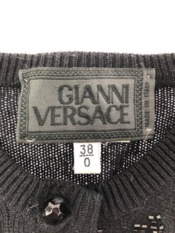 【中古品】【レディース】 GIANNI VERSACE ジャンニ ベルサーチ BEES CARDIGAN ビーズカーディガン トップス 170-260611-rt-30-tagh サイズ：38 カラー：ブラック 万代Net店