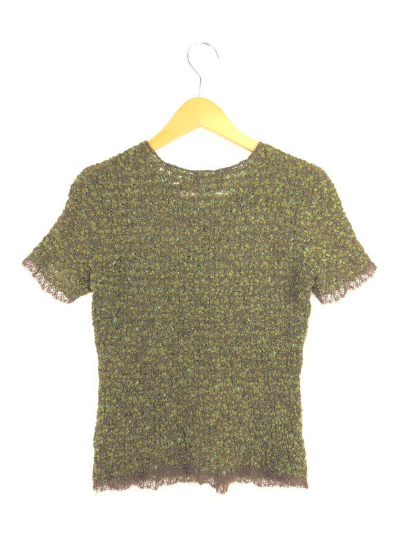 【中古品】【レディース】 CHANEL シャネル MOHAIR CENTERLOGO SS KNIT M8040 モヘア センター ロゴ ニット トップス 183-260619-rt-03-tagh サイズ：38 カラー：グリーン 万代Net店