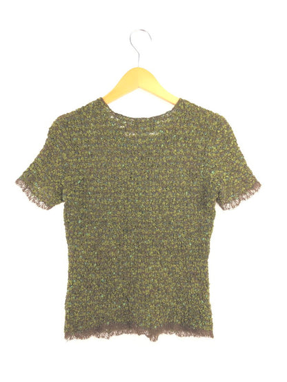 【中古品】【レディース】 CHANEL シャネル MOHAIR CENTERLOGO SS KNIT M8040 モヘア センター ロゴ ニット トップス 183-260619-rt-03-tagh サイズ：38 カラー：グリーン 万代Net店