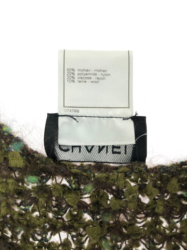 【中古品】【レディース】 CHANEL シャネル MOHAIR CENTERLOGO SS KNIT M8040 モヘア センター ロゴ ニット トップス 183-260619-rt-03-tagh サイズ：38 カラー：グリーン 万代Net店