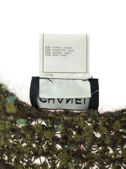 【中古品】【レディース】 CHANEL シャネル MOHAIR CENTERLOGO SS KNIT M8040 モヘア センター ロゴ ニット トップス 183-260619-rt-03-tagh サイズ：38 カラー：グリーン 万代Net店