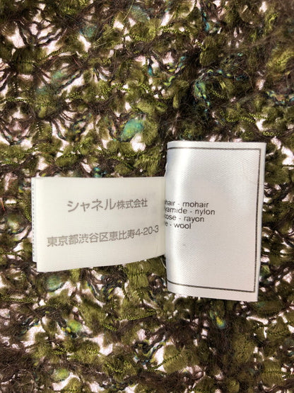 【中古品】【レディース】 CHANEL シャネル MOHAIR CENTERLOGO SS KNIT M8040 モヘア センター ロゴ ニット トップス 183-260619-rt-03-tagh サイズ：38 カラー：グリーン 万代Net店