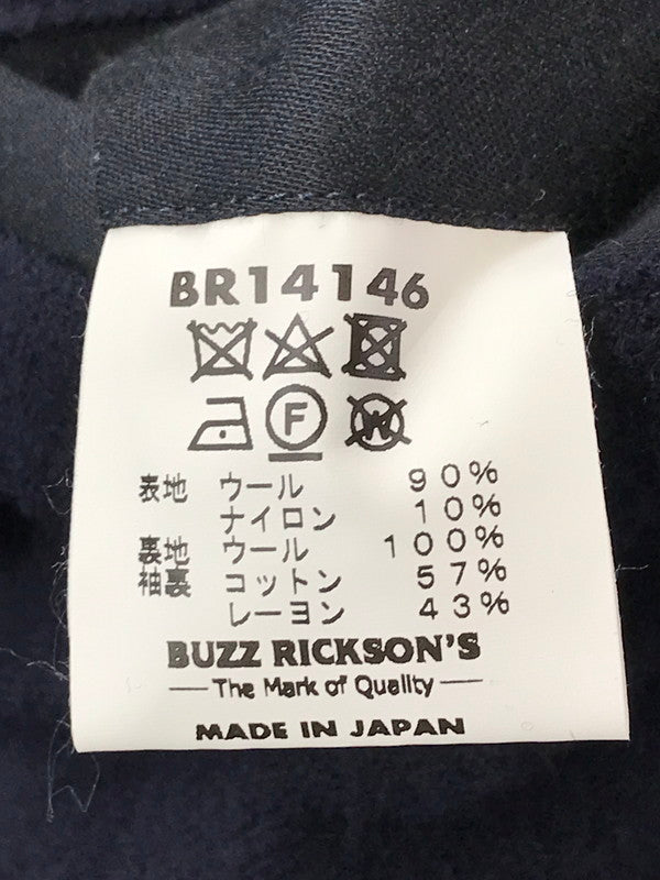 【中古品】【メンズ】 BUZZ RICKSON'S バズリクソンズ PEA-COAT "LONG MODEL WOOL LINING NAVAL CLOTHING FACTORY" BR14146 ロング ピーコート アウター 145-260621-na-14-tagh サイズ：38 カラー：ネイビー 万代Net店