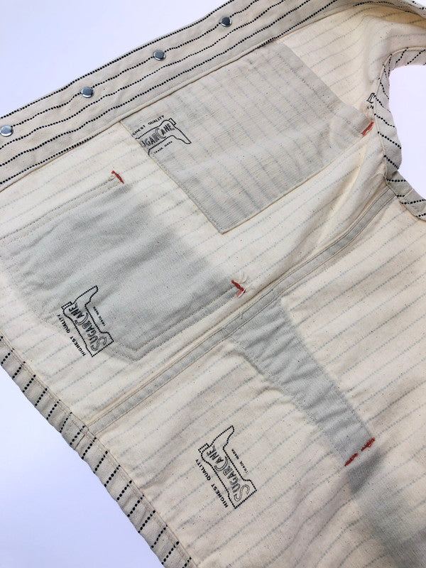 【中古品】【メンズ】 SUGAR CANE シュガー ケーン WHITE WABASH STRIPE WORK VEST LOT.022 ホワイト ワボッシュ ワーク ストライプ ベスト トップス 145-260611-rt-12-tagh サイズ：36 カラー：アイボリー 万代Net店