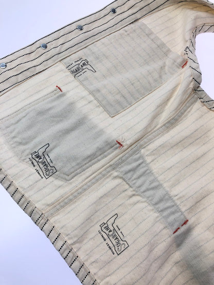【中古品】【メンズ】 SUGAR CANE シュガー ケーン WHITE WABASH STRIPE WORK VEST LOT.022 ホワイト ワボッシュ ワーク ストライプ ベスト トップス 145-260611-rt-12-tagh サイズ：36 カラー：アイボリー 万代Net店