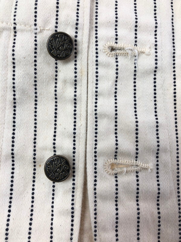 【中古品】【メンズ】 SUGAR CANE シュガー ケーン WHITE WABASH STRIPE WORK VEST LOT.022 ホワイト ワボッシュ ワーク ストライプ ベスト トップス 145-260611-rt-12-tagh サイズ：36 カラー：アイボリー 万代Net店