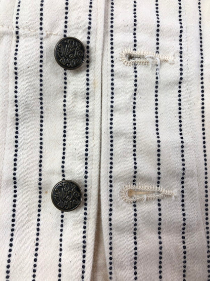 【中古品】【メンズ】 SUGAR CANE シュガー ケーン WHITE WABASH STRIPE WORK VEST LOT.022 ホワイト ワボッシュ ワーク ストライプ ベスト トップス 145-260611-rt-12-tagh サイズ：36 カラー：アイボリー 万代Net店