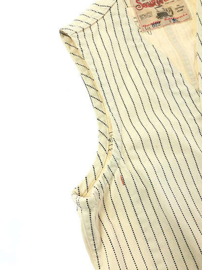 【中古品】【メンズ】 SUGAR CANE シュガー ケーン WHITE WABASH STRIPE WORK VEST LOT.022 ホワイト ワボッシュ ワーク ストライプ ベスト トップス 145-260611-rt-12-tagh サイズ：36 カラー：アイボリー 万代Net店