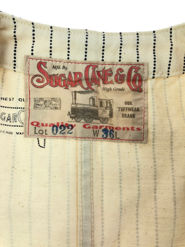 【中古品】【メンズ】 SUGAR CANE シュガー ケーン WHITE WABASH STRIPE WORK VEST LOT.022 ホワイト ワボッシュ ワーク ストライプ ベスト トップス 145-260611-rt-12-tagh サイズ：36 カラー：アイボリー 万代Net店
