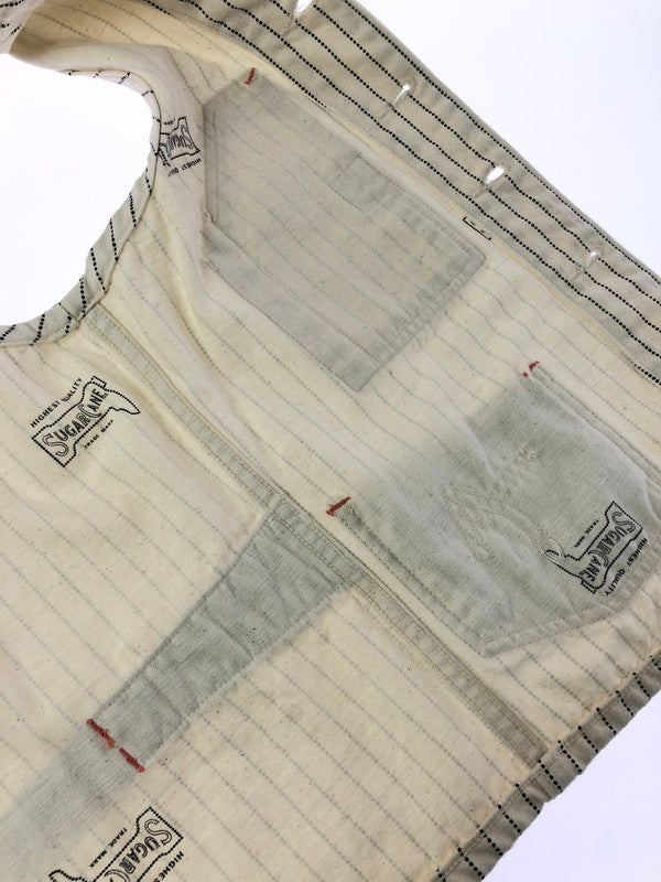 【中古品】【メンズ】 SUGAR CANE シュガー ケーン WHITE WABASH STRIPE WORK VEST LOT.022 ホワイト ワボッシュ ワーク ストライプ ベスト トップス 145-260611-rt-12-tagh サイズ：36 カラー：アイボリー 万代Net店