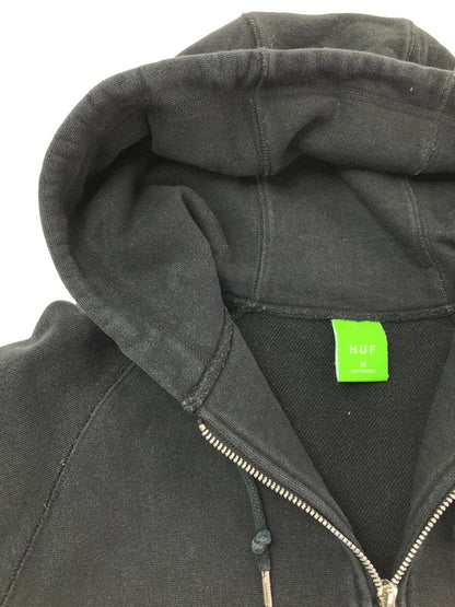 【中古品】【メンズ】 HUF ハフ SMALL LOGO HALF ZIP PULLOVER HOODIE スモール ロゴ ハーフジップ プルオーバー フーディー パーカー トップス 142-260611-rt-18-tagh サイズ：M カラー：ブラック 万代Net店