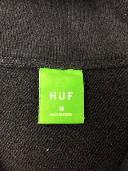 【中古品】【メンズ】 HUF ハフ SMALL LOGO HALF ZIP PULLOVER HOODIE スモール ロゴ ハーフジップ プルオーバー フーディー パーカー トップス 142-260611-rt-18-tagh サイズ：M カラー：ブラック 万代Net店