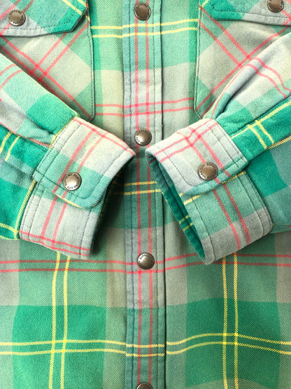 【中古品】【メンズ】 SUPREME シュプリーム 26SS QUILTED LINED FLANNEL SNAP SHIRT フランネル シャツ 長袖シャツ トップス 149-260610-rt-06-tagh サイズ：L カラー：グリーン系 万代Net店