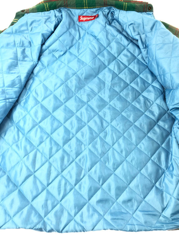 【中古品】【メンズ】 SUPREME シュプリーム 26SS QUILTED LINED FLANNEL SNAP SHIRT フランネル シャツ 長袖シャツ トップス 149-260610-rt-06-tagh サイズ：L カラー：グリーン系 万代Net店