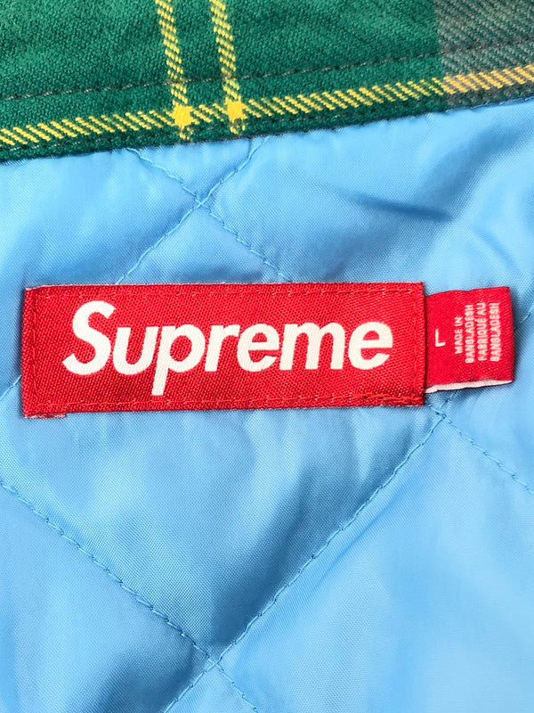 【中古品】【メンズ】 SUPREME シュプリーム 26SS QUILTED LINED FLANNEL SNAP SHIRT フランネル シャツ 長袖シャツ トップス 149-260610-rt-06-tagh サイズ：L カラー：グリーン系 万代Net店