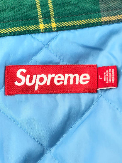 【中古品】【メンズ】 SUPREME シュプリーム 26SS QUILTED LINED FLANNEL SNAP SHIRT フランネル シャツ 長袖シャツ トップス 149-260610-rt-06-tagh サイズ：L カラー：グリーン系 万代Net店