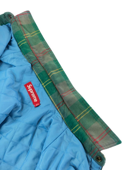 【中古品】【メンズ】 SUPREME シュプリーム 26SS QUILTED LINED FLANNEL SNAP SHIRT フランネル シャツ 長袖シャツ トップス 149-260610-rt-06-tagh サイズ：L カラー：グリーン系 万代Net店