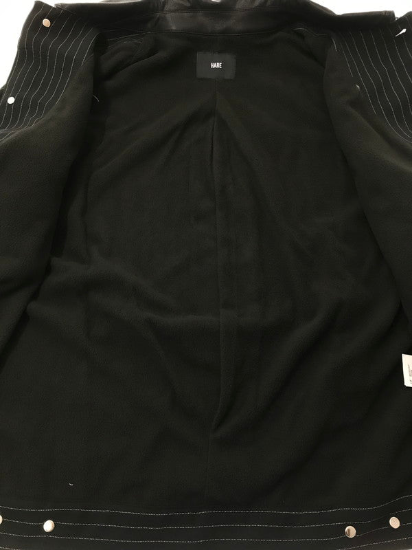 【中古美品】【メンズ】 HARE ハレ DW ST TRACKER JACKET HA030034ST ダブルウィーブ ストライプ トラッカージャケット ライトアウター 147-260707-na-06-tagh サイズ：F カラー：ブラック 万代Net店