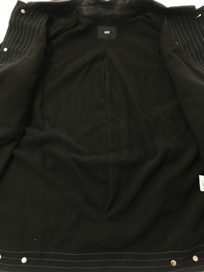 【中古美品】【メンズ】 HARE ハレ DW ST TRACKER JACKET HA030034ST ダブルウィーブ ストライプ トラッカージャケット ライトアウター 147-260707-na-06-tagh サイズ：F カラー：ブラック 万代Net店
