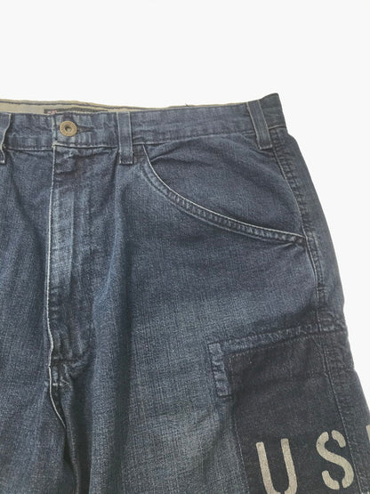 【中古品】【メンズ】 POLO JEANS COMPANY ポロジーンズ カンパニー CARGO DENIM SHORTS カーゴデニム ショート パンツ メキシコ製 ボトムス 157-260607-rt-15-tagh サイズ：34 カラー：インディゴ 万代Net店