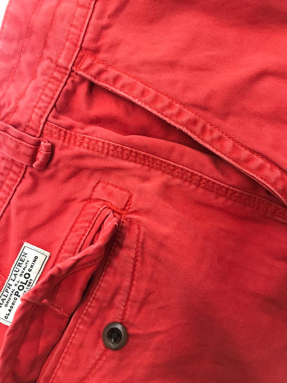 【中古品】【メンズ】 POLO RALPH LAUREN ポロ ラルフ ローレン 90's CARGO SHORTS 90年代 カーゴ ショートパンツ ボトムス 157-260607-rt-11-tagh サイズ：34 カラー：レッド 万代Net店