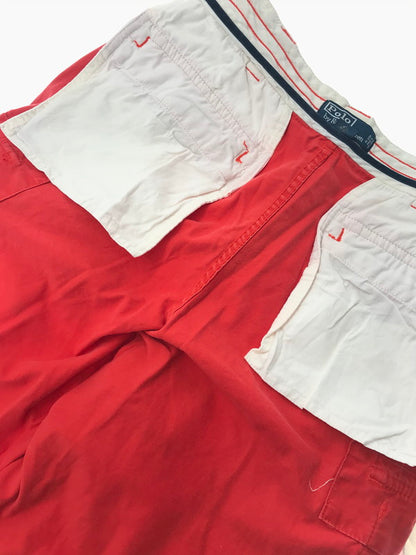 【中古品】【メンズ】 POLO RALPH LAUREN ポロ ラルフ ローレン 90's CARGO SHORTS 90年代 カーゴ ショートパンツ ボトムス 157-260607-rt-11-tagh サイズ：34 カラー：レッド 万代Net店