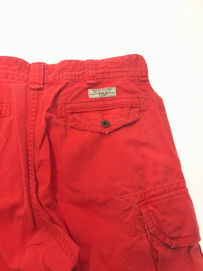 【中古品】【メンズ】 POLO RALPH LAUREN ポロ ラルフ ローレン 90's CARGO SHORTS 90年代 カーゴ ショートパンツ ボトムス 157-260607-rt-11-tagh サイズ：34 カラー：レッド 万代Net店